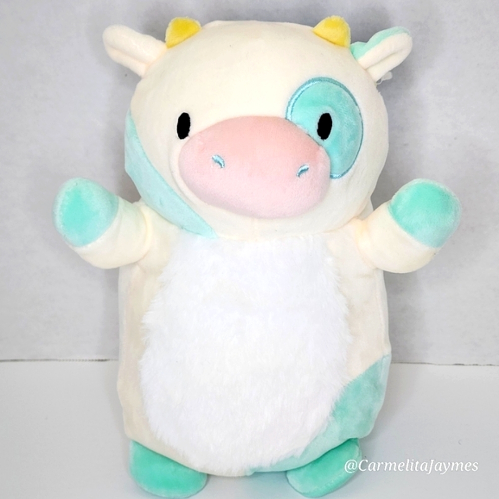 BELANA 🐮 O.G 2021 Blue & Cream Cow HugMee w Fur Belly Original Squishmallow NWT
